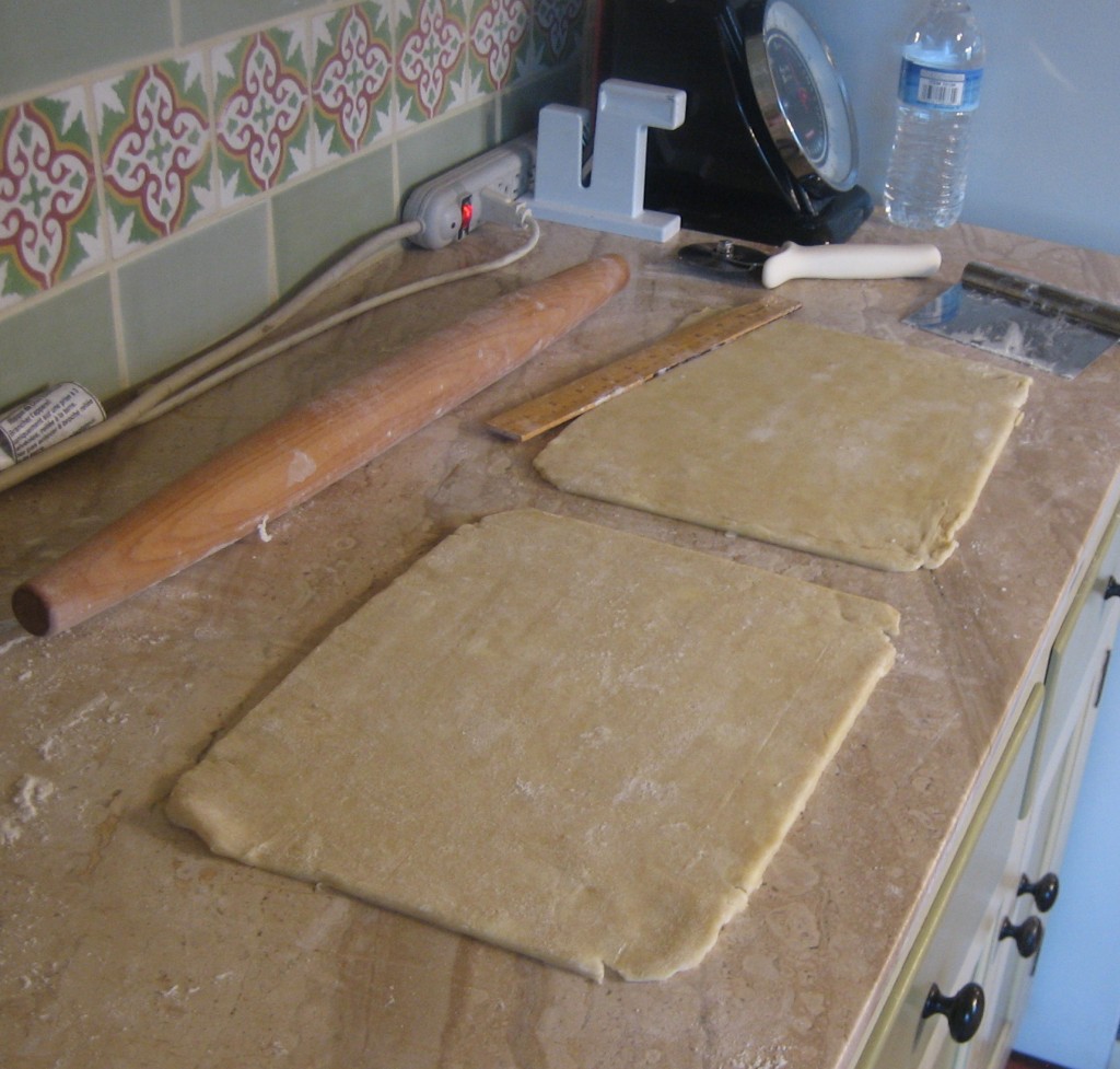 Roll the dough slightly larger than you need and cut it down to size